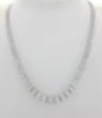 14k White Gold 15ctw Round Diamond Riviera Graduated Tennis Necklace