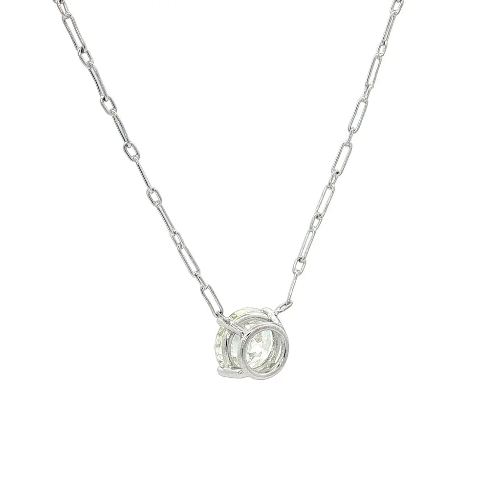 Thumbnail: Handmade Platinum 1.20ctw Old European Cut Diamond Solitaire Pendant Necklace