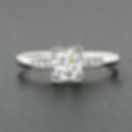 Antique Art Deco Platinum 0.87ctw European Cut Diamond Solitaire Engagement Ring