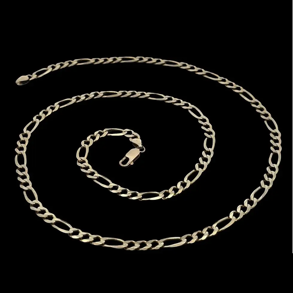 Thumbnail: Men's Italian 14k Yellow Gold 4.6mm 22" Classic Figaro Link Chain Necklace