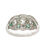 Thumbnail: Art Deco Inspired Platinum 3.85ctw Old Cut Diamond and Emerald Elongated Ring