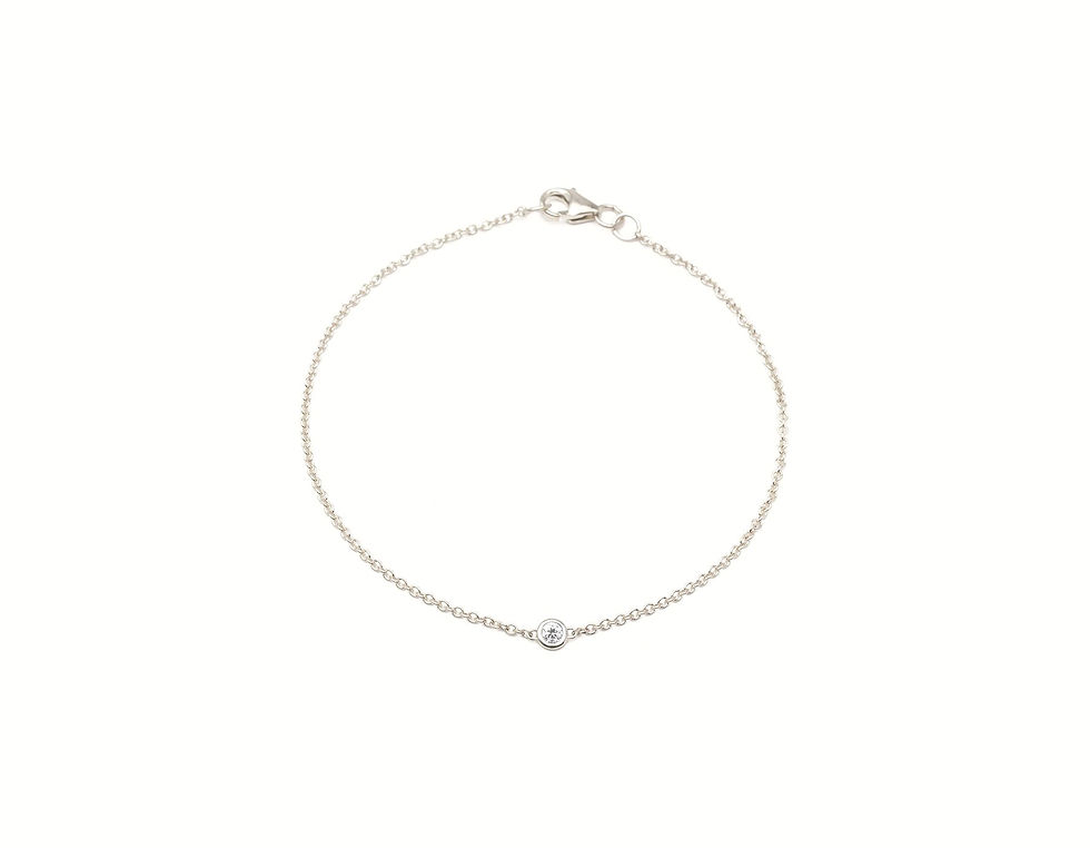 Thumbnail: Solitaire Natural Brilliant Cut Diamond Bezel Wedding Bridal Bracelet