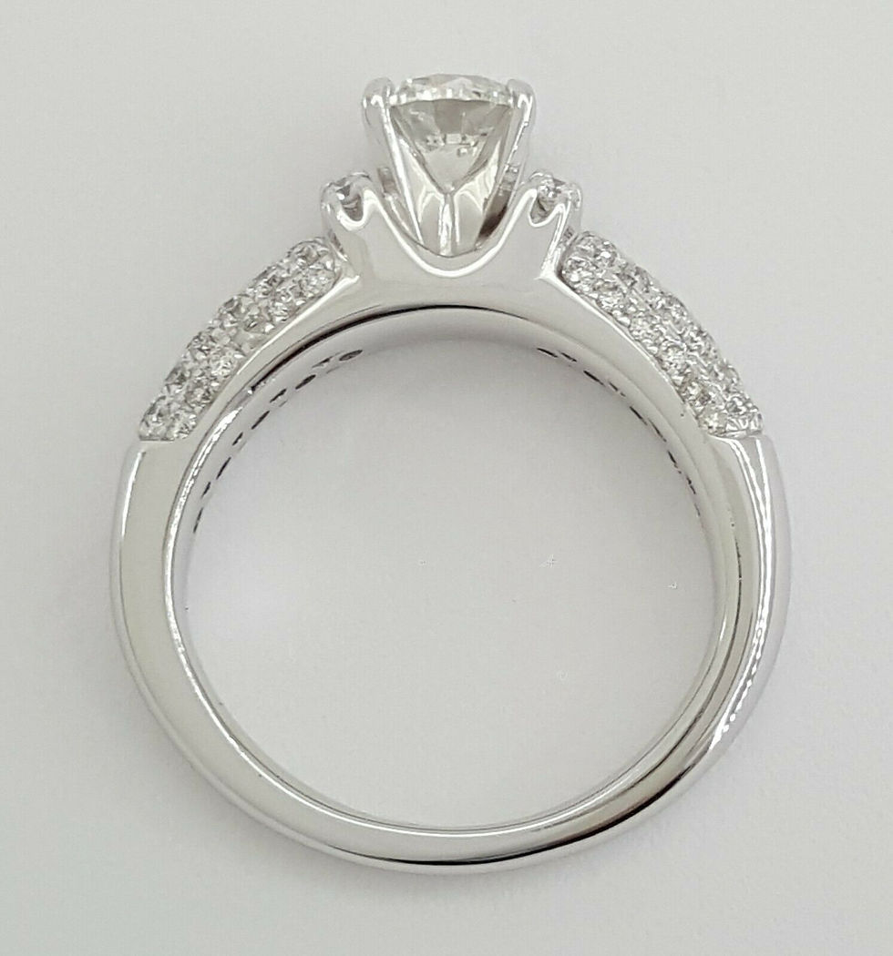 Thumbnail: 14k White Gold 1.49ctw Round Brilliant Cut Pave Diamond Engagement Ring