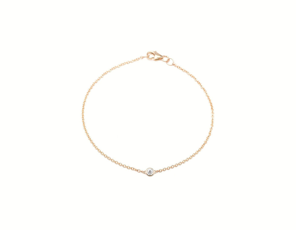 Solitaire Natural Brilliant Cut Diamond Bezel Wedding Bridal Bracelet