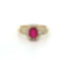 18k Yellow Gold 1.26ctw High Quality No Heat Vivid Red Ruby Diamond Ring