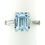 Thumbnail: Platinum 3.80ctw Emerald Cut Aquamarine Baguette Diamond Engagement Ring