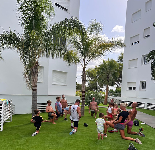 chris ware fitness classes live in action located in ibiza
