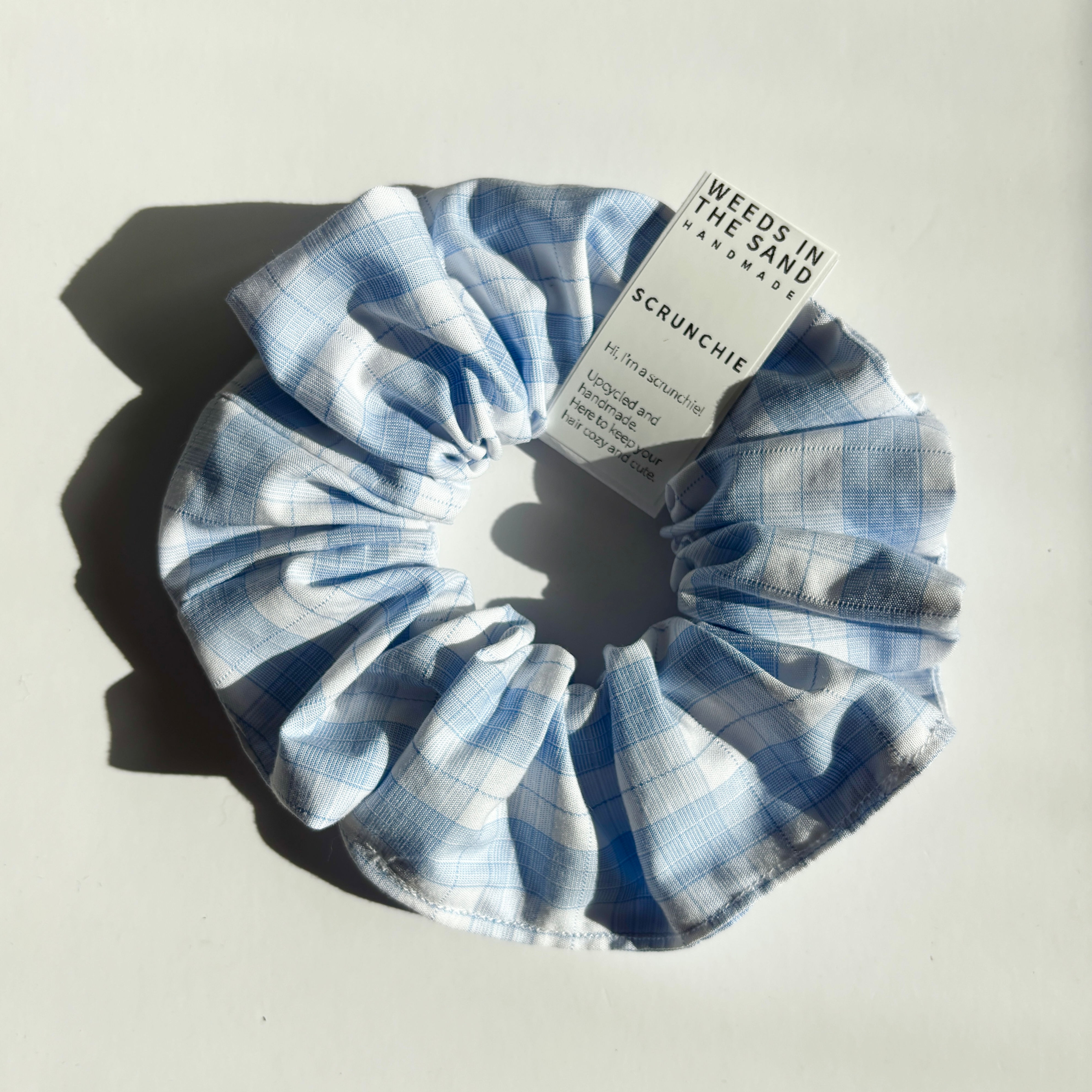 Sky Blue Plaid Scrunchie