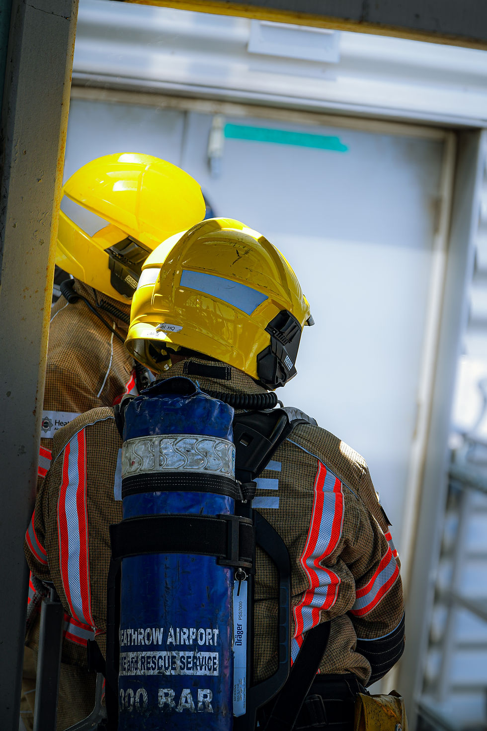 HEATHROW FIRE FIGHTERS IN BA GEAR
