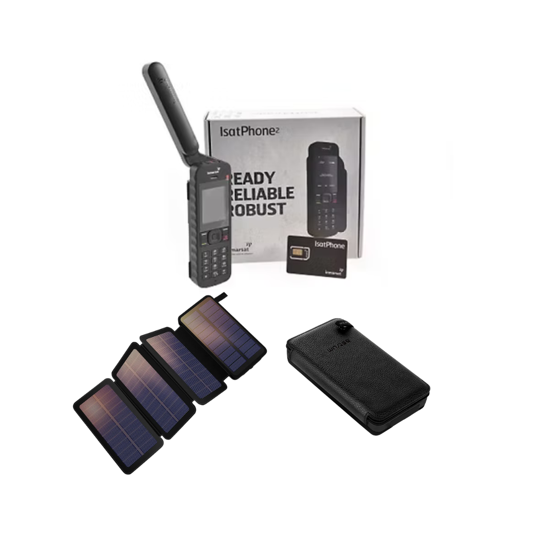 Satellite Phone Isatphone 2 Bundle incl Sim + Activation | Solar Power Bank