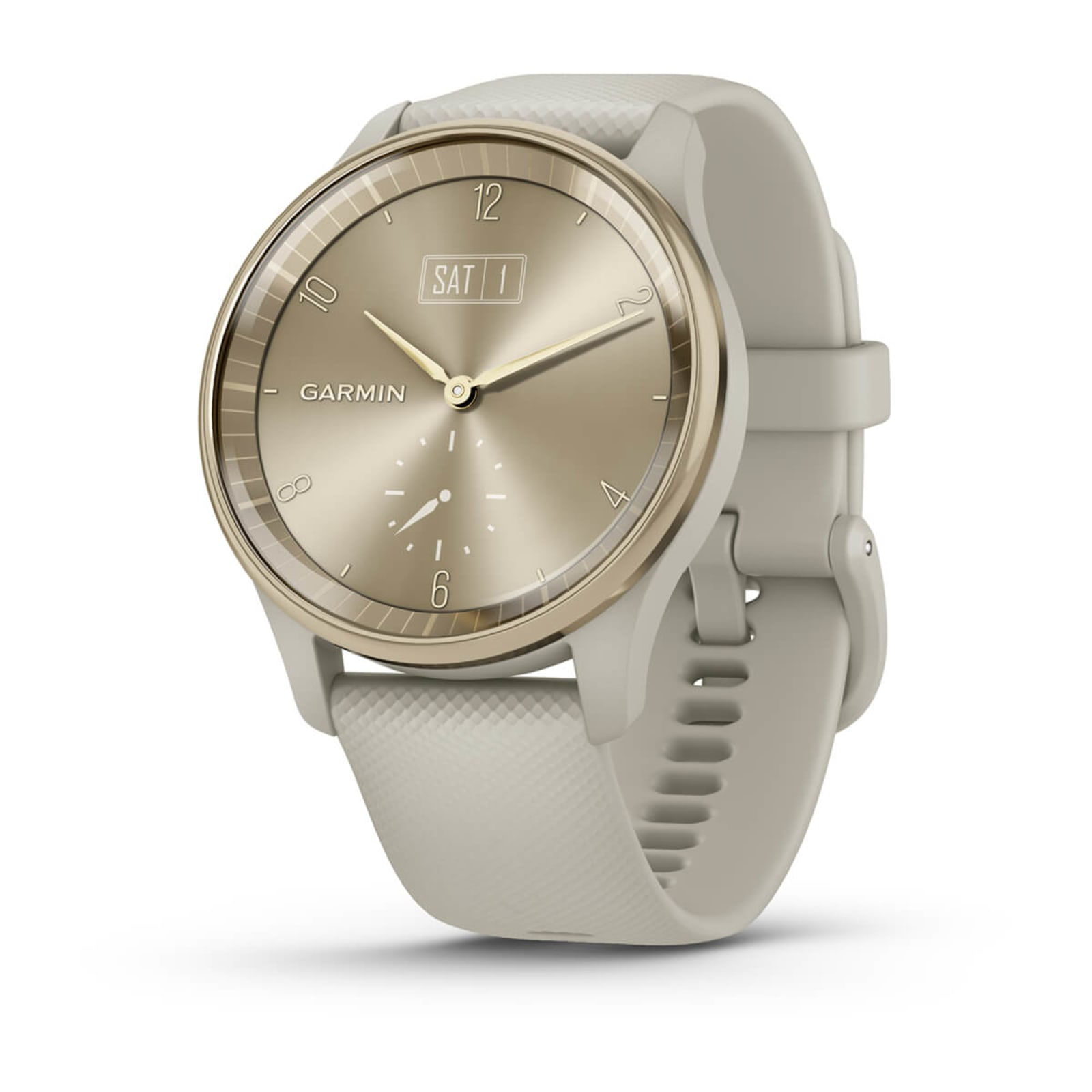 vívomove® Trend, Slate stainless steel bezel with black case and silicone band