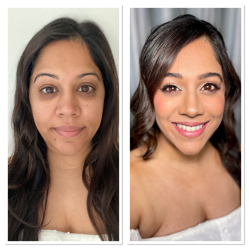 south asian lady before and after makeup by jennifer fogerty