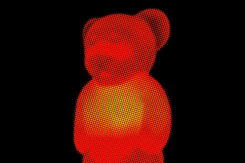 Halftone Illuminated teddy Bear