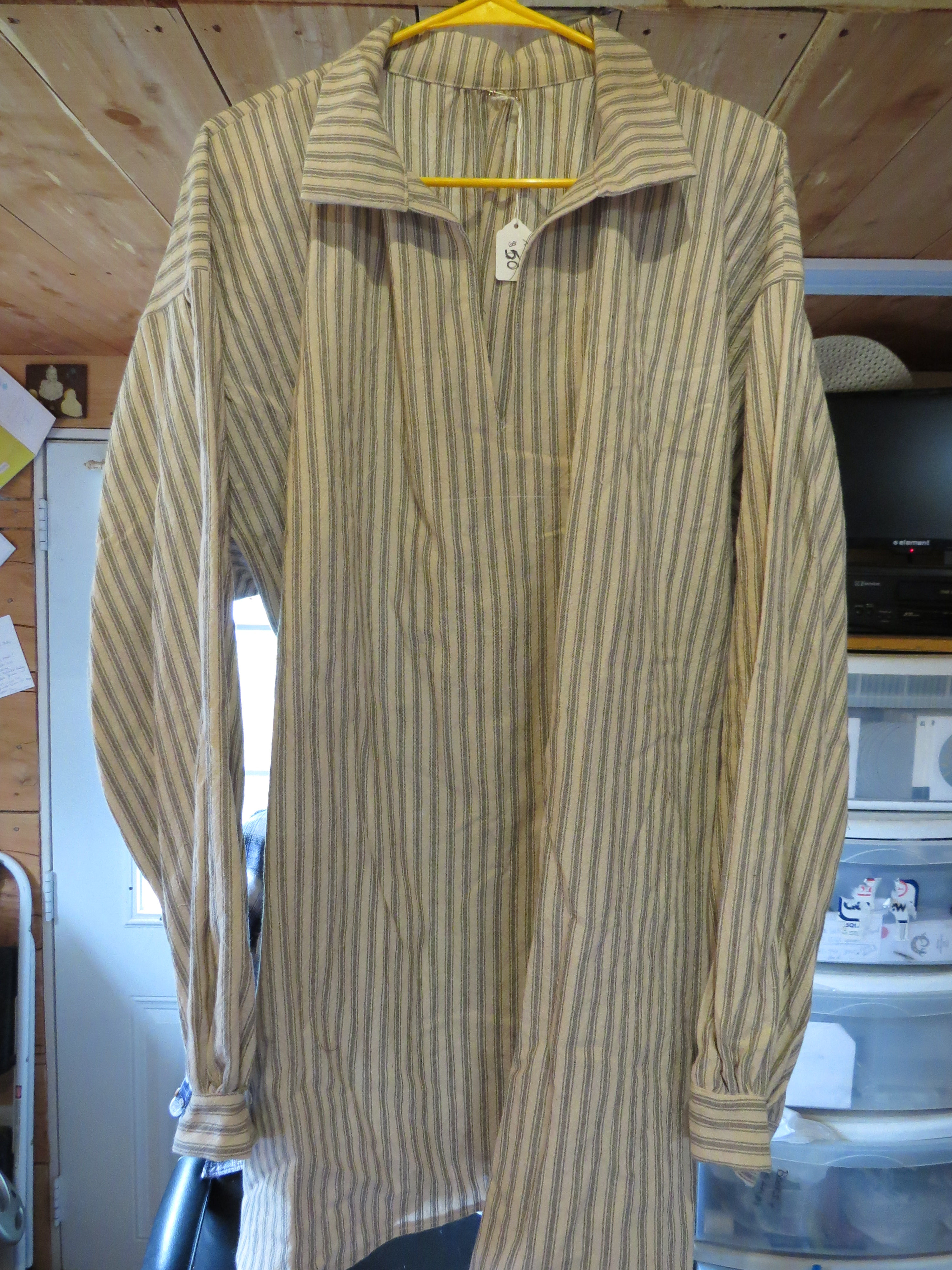 Mountain Man Shirt-Light Weight Blue Ticking