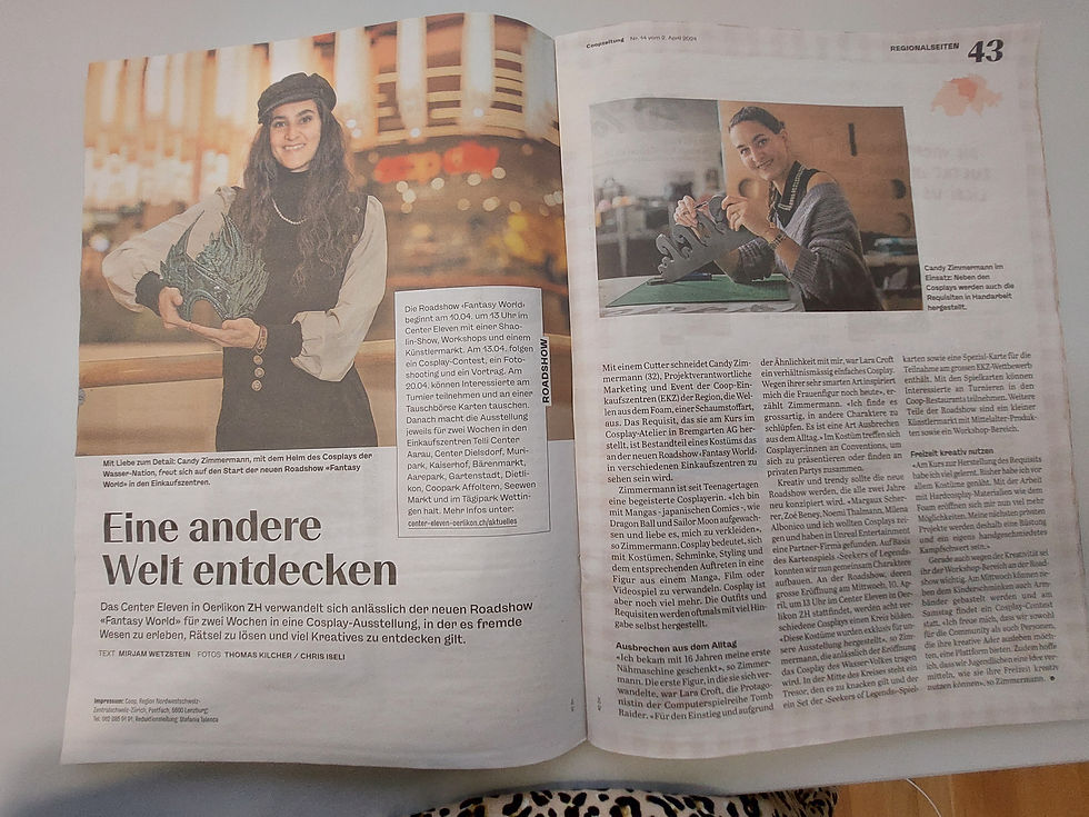 Coop Zeitungs-Ausgabe inkl. Candy bei einem Interview über die Roadshow Fantasy World 2024.