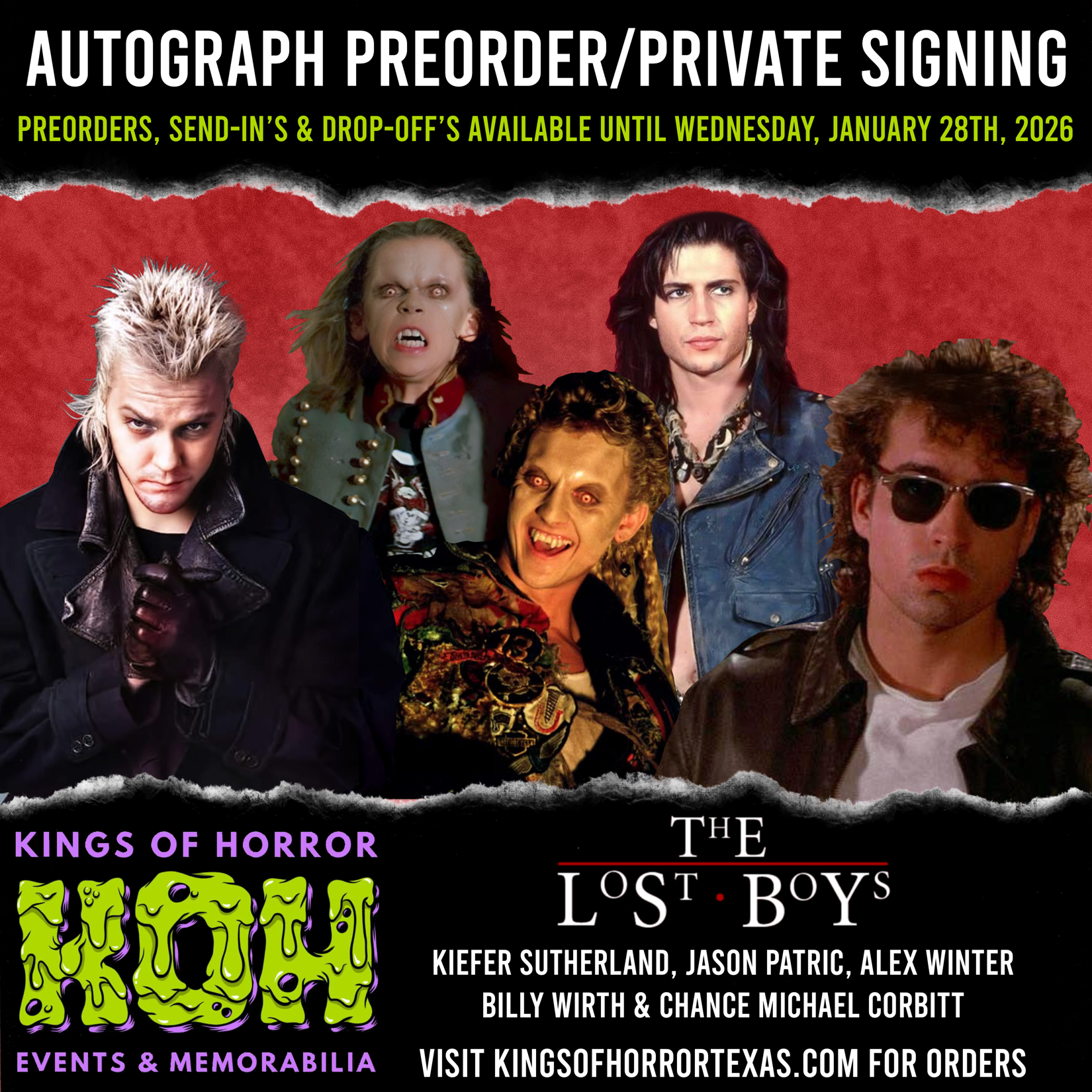 Lost Boys Cast Private Signing/Autograph Preorder