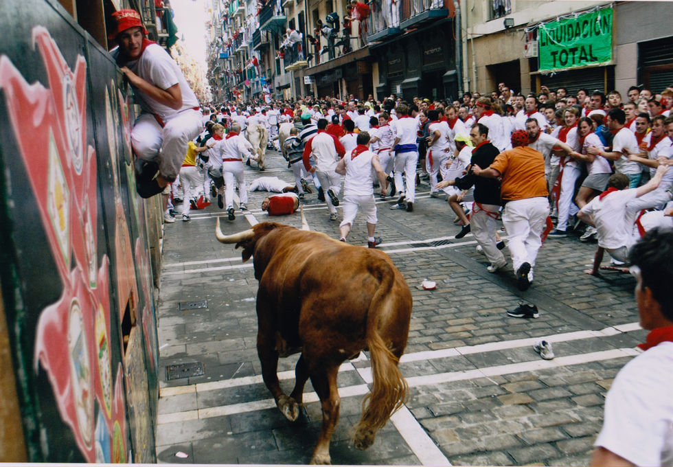 Running with the Bulls in Pamplona, Spain