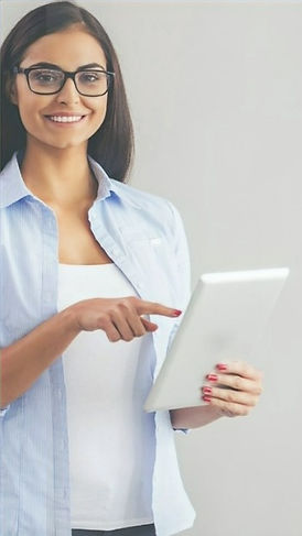 business woman assisting with technology