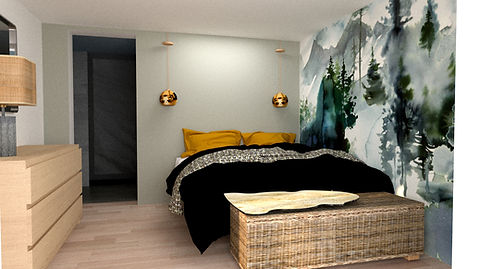 Magnifique chambre chaleureuse avec un panoramique montagne