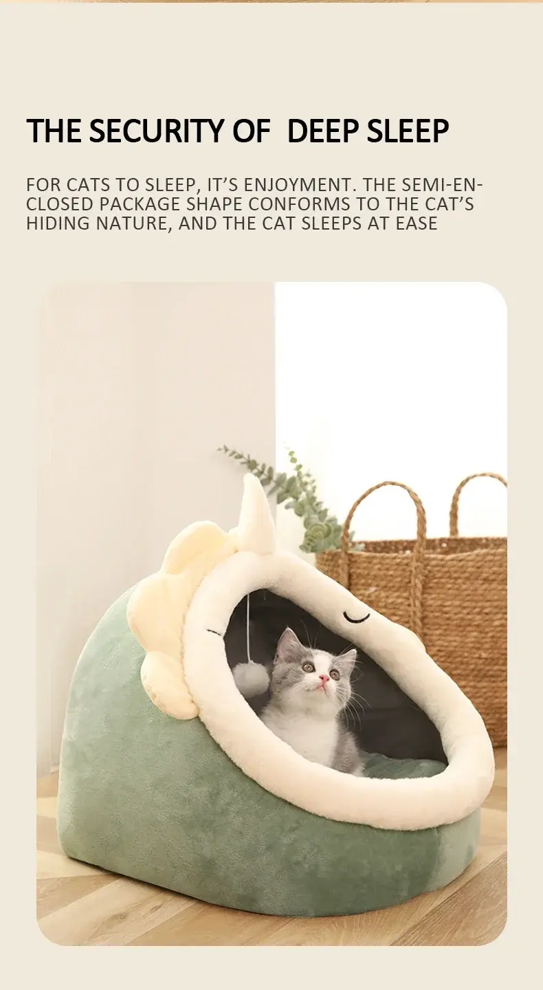 Thumbnail: Cat Pad Bed Sweet Soft Warm Pet Basket Cozy Kitten Lounger Cushion Pet House Ten