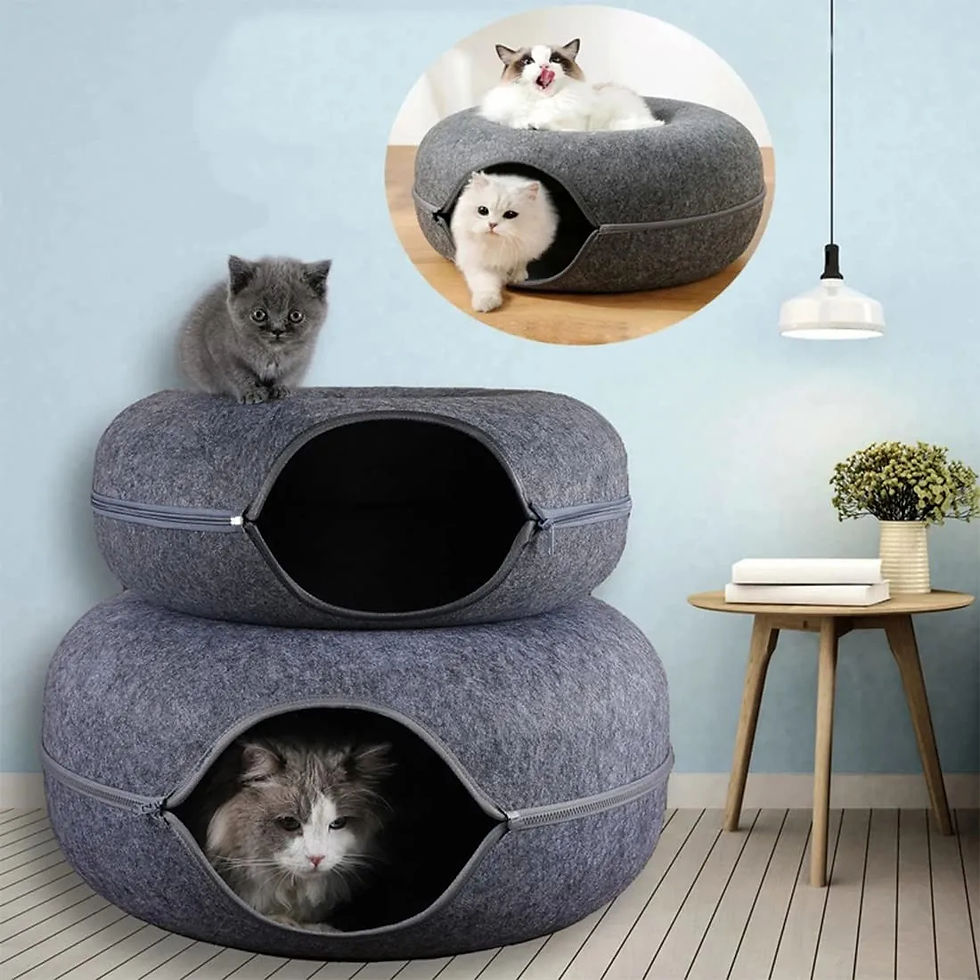 Thumbnail: Interactive Round Small Cat Tunnel Nest Felt Kittens Bed House Scratcher Cat Don