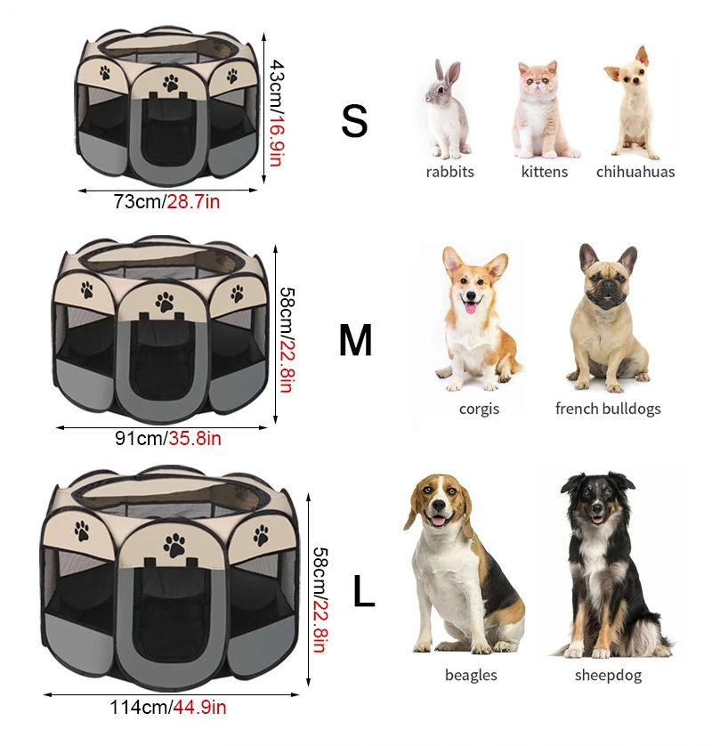 Thumbnail: Folding Pet Tent Dog House Camping Accessories Pet Cage Octagonal Cage Fence Out