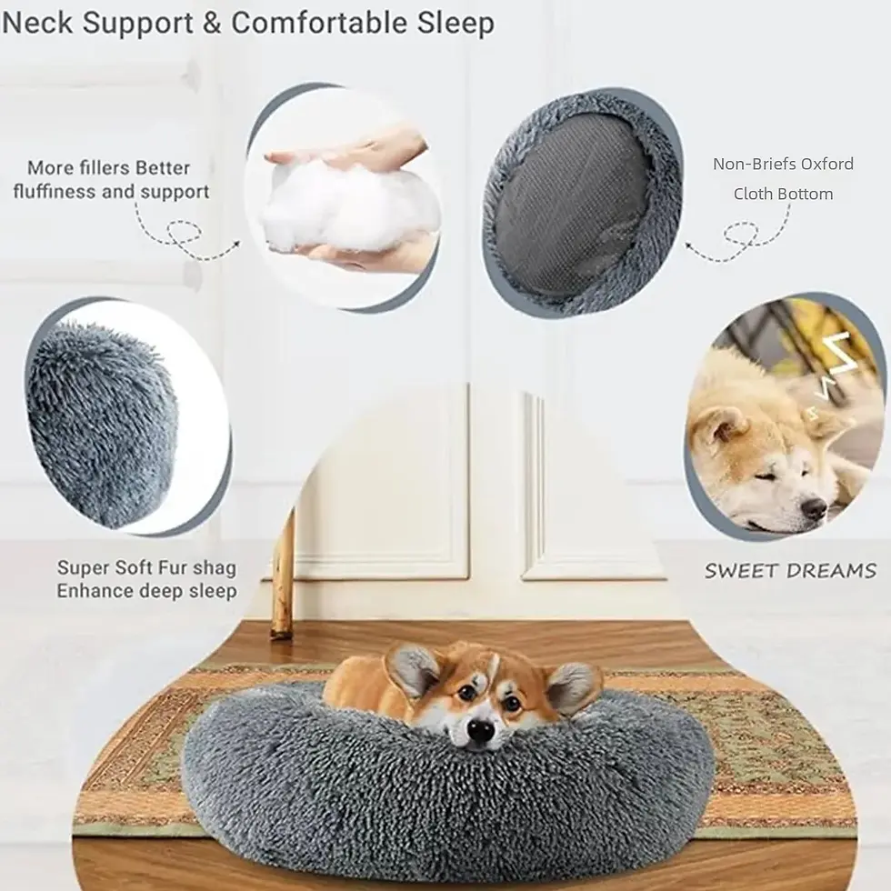 Thumbnail: Round pet bed, 40-90cm, 6 sizes.