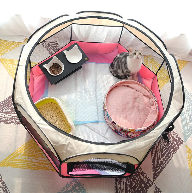 Thumbnail: Folding Pet Tent Dog House Camping Accessories Pet Cage Octagonal Cage Fence Out
