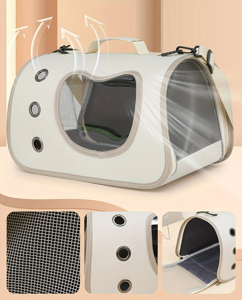 Thumbnail: Portable Pet Carrier Bag for Small Dogs Cats Outdoor Foldable Cat Bag Breathable
