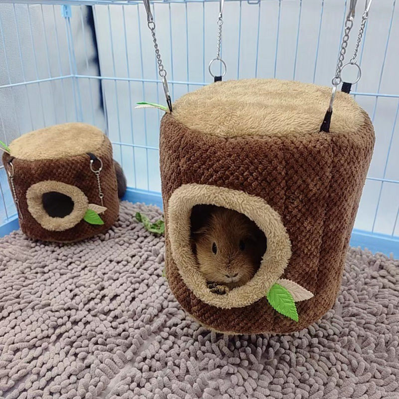 Thumbnail: Small Animals Pet House Hamster Tree Stump Shape Hammock Supplies Rodent Hammock