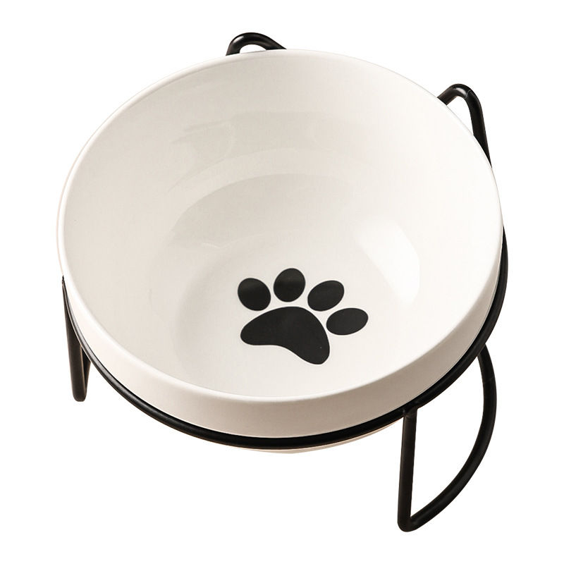 Thumbnail: 1-3pcs Creative Cervical Protection Pet Supplies Ceramic Double Cat Bowl Ceramic
