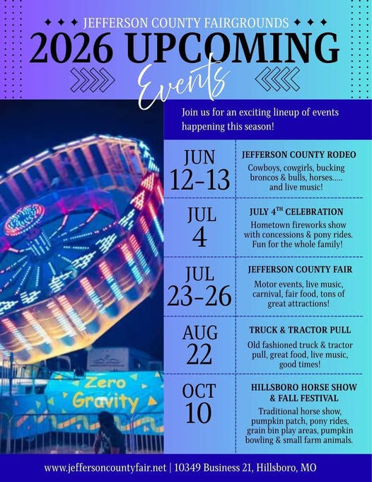 This is a flyer for the Jefferson County MO Truck and Tractor Pull