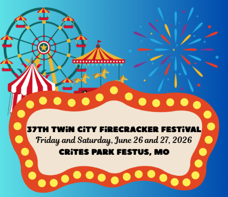 This is a flyer for the Festus Firecracker Festival