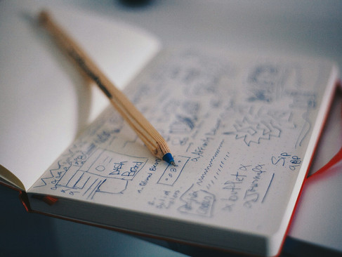 Notebook with ideas for personal branding photography