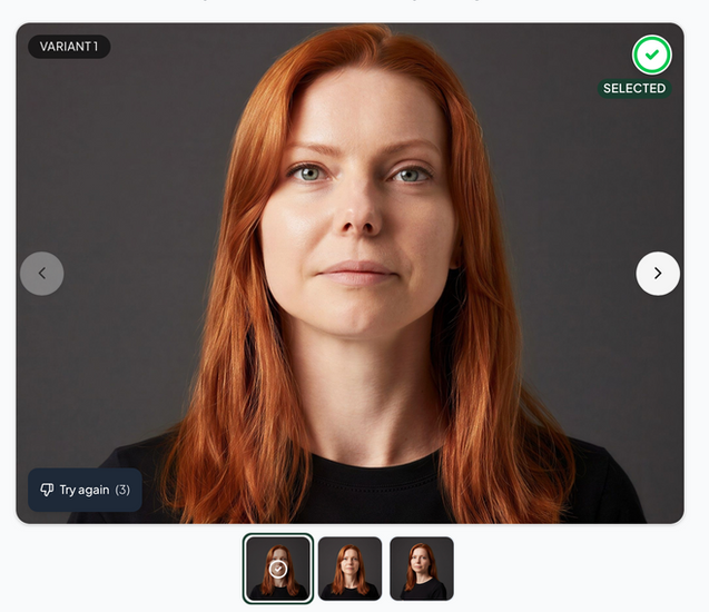 Clean AI-generated professional headshot that looks realistic but slightly generic