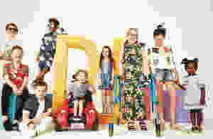 Zebedee models Joseph (3rd left), and Mia (5th left) feature in the new River Island campaign