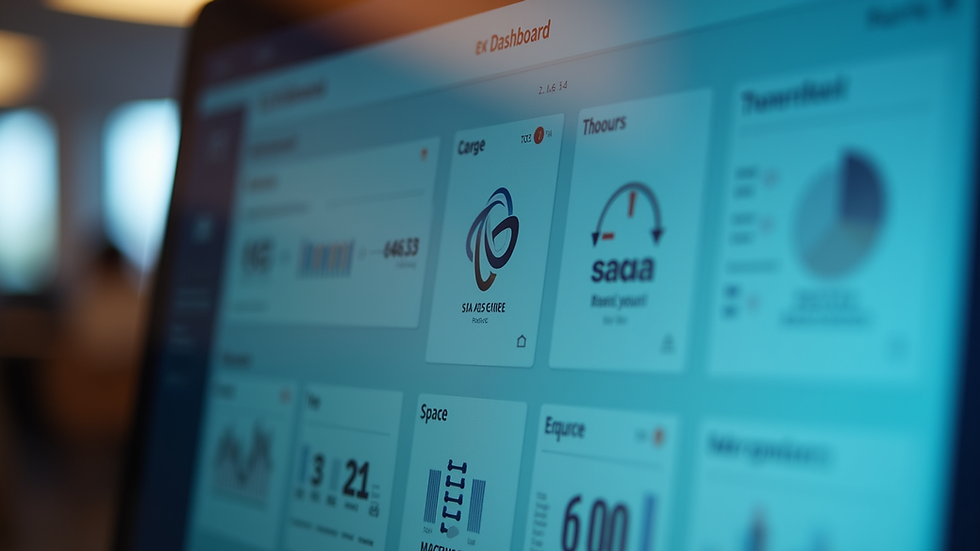 Close-up view of a computer screen displaying educational ERP dashboard