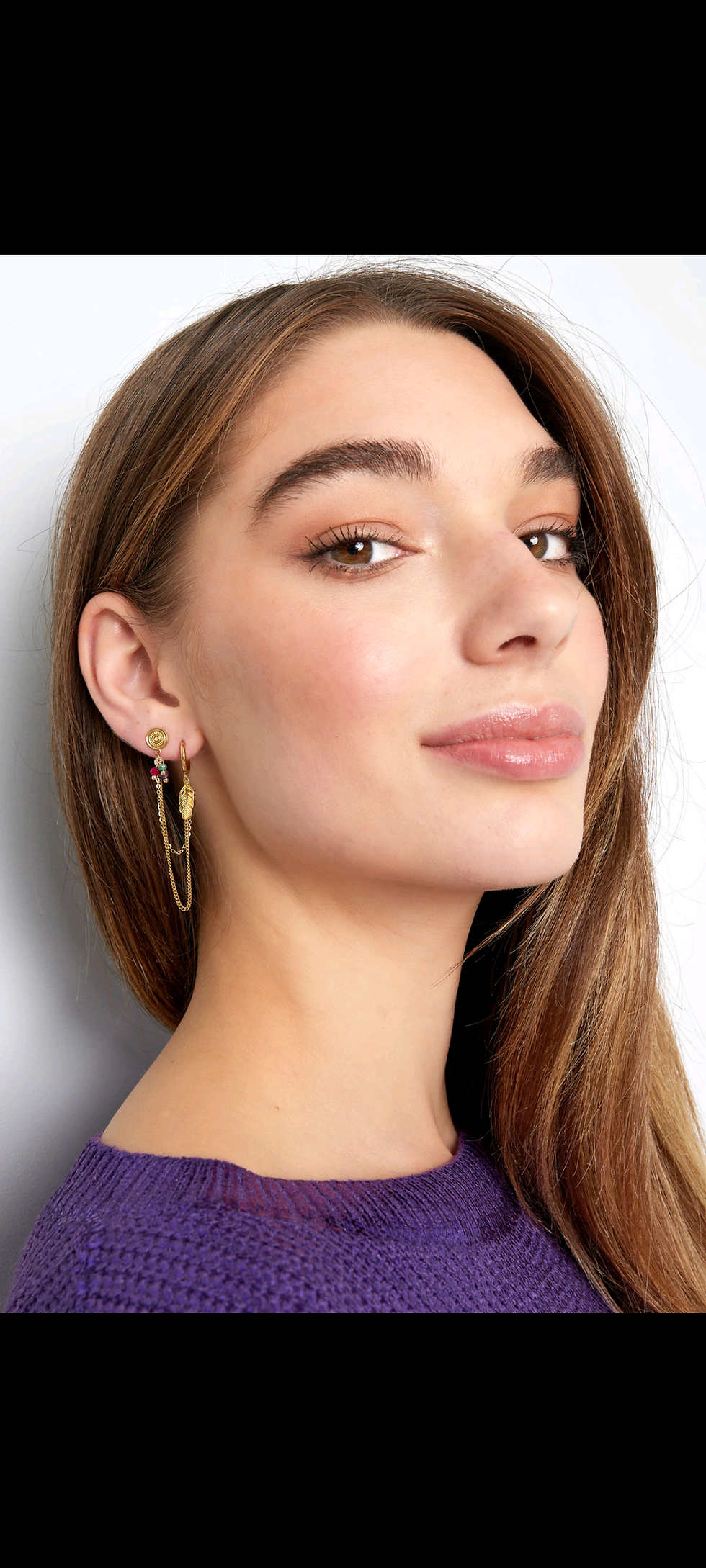 Thumbnail: oorbel goud veertje