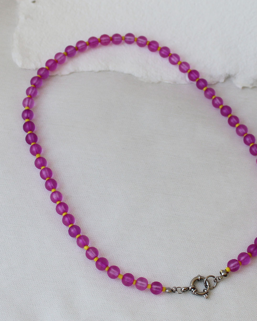 Bubbels ketting // roze - geel