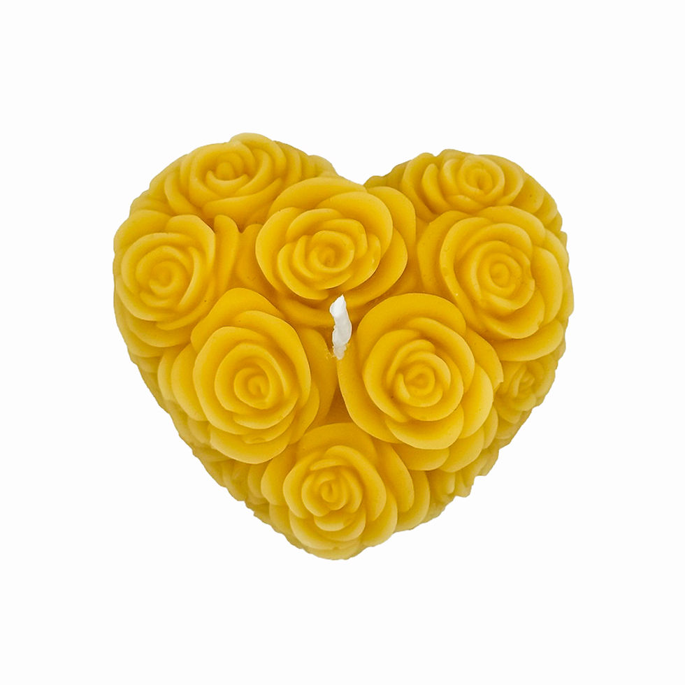 Miniaturbild: Rosenherz Bienenwachskerze 2er