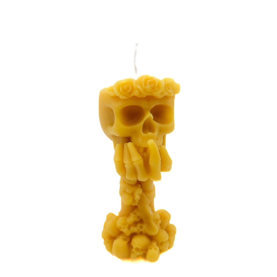 Totenkopf Bienenwachskerze
