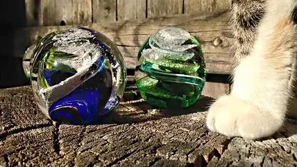 Pet Ash Hand Blown Glass Orbs