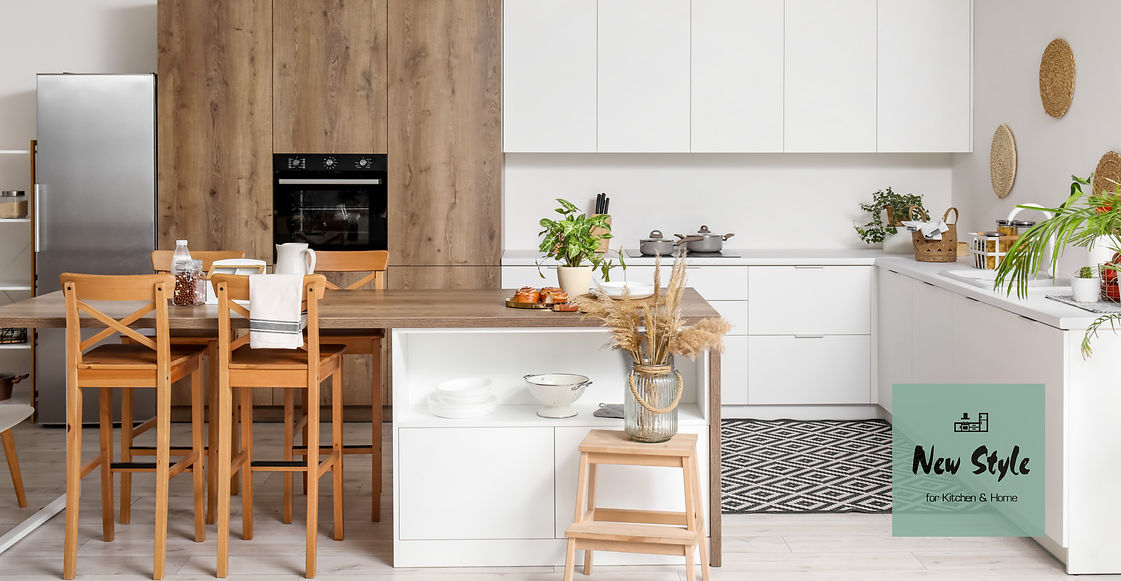 White-kitchen-brown-cabinet-table