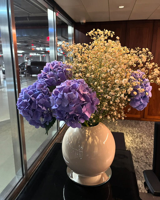 Bouquet pearl hortensia et gypsophile