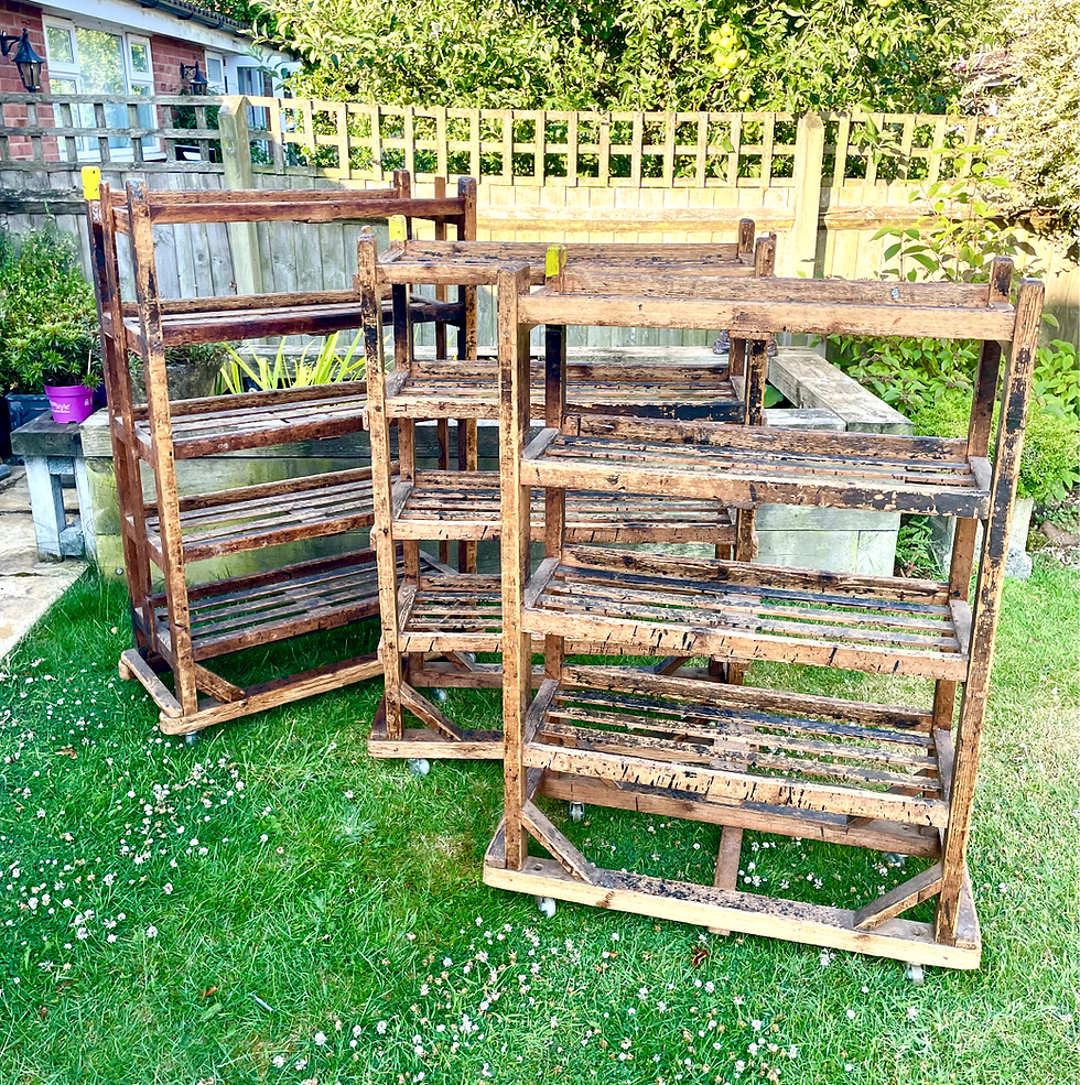 Thumbnail: Antique Wooden Pine Factory Trolleys - from £195