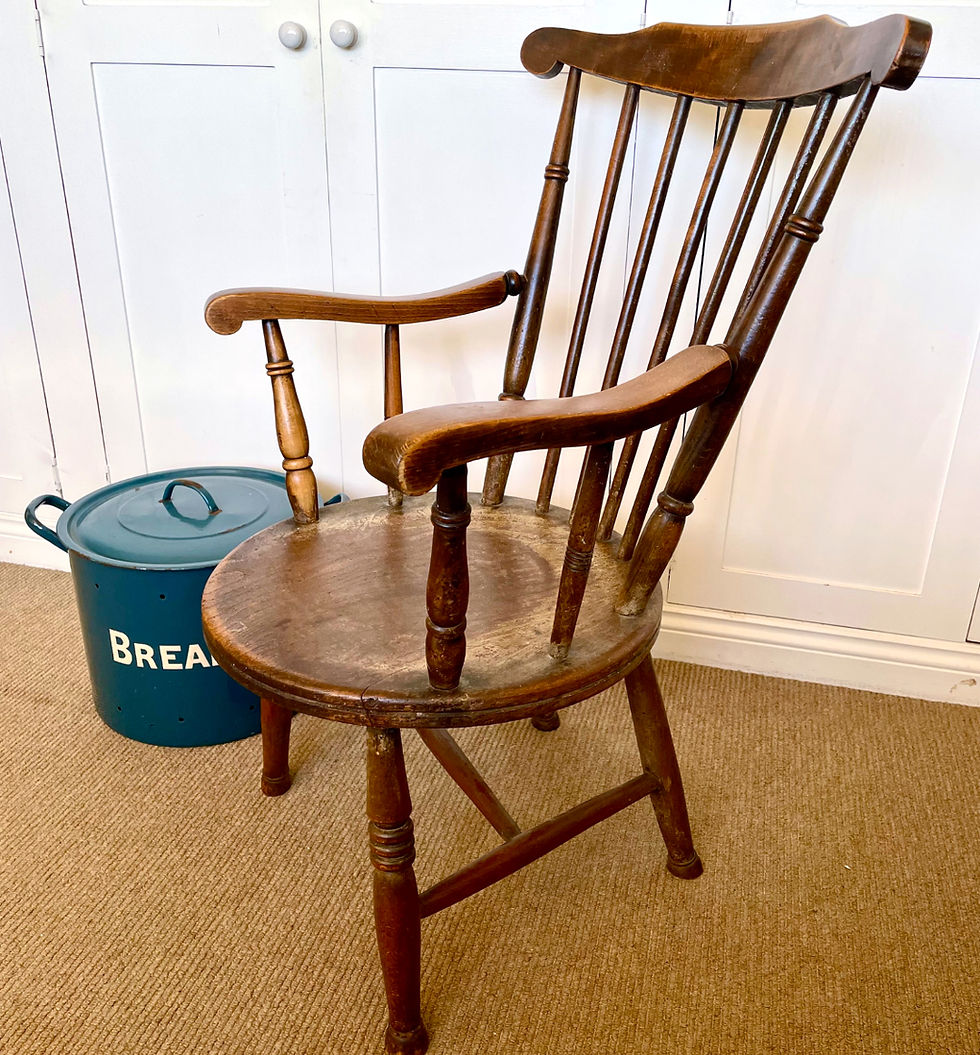 Thumbnail: Antique Spindle Back 'Penny' Seat Elm Chair