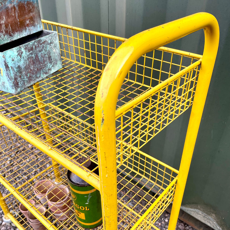Thumbnail: Quirky Yellow Steel Industrial Trolley