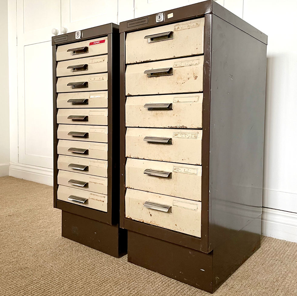 Thumbnail: Large Selection of Vintage Metal Drawers and Cabinets
