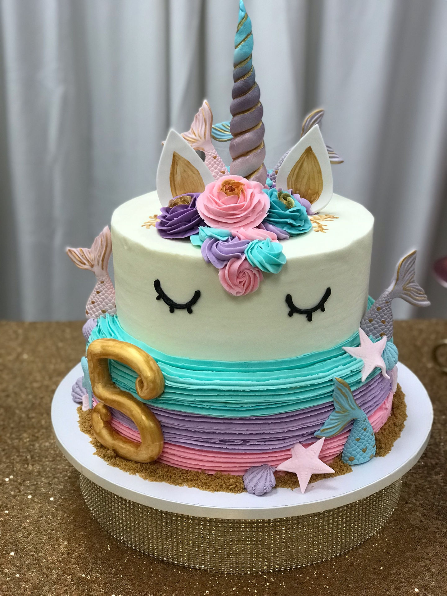 Mermaid Unicorn Cake3