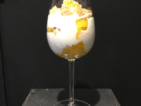 Mousse de fromage blanc, coco et mangue